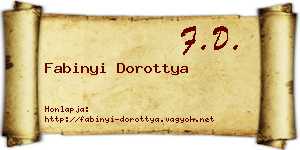 Fabinyi Dorottya névjegykártya